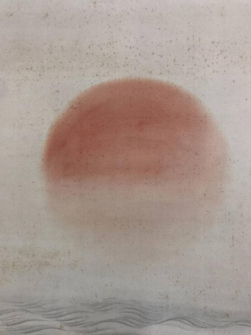 【真作】増田晴圃/日ノ出鶴静波図/舞鶴図/正月掛/掛軸☆宝船☆AD-555