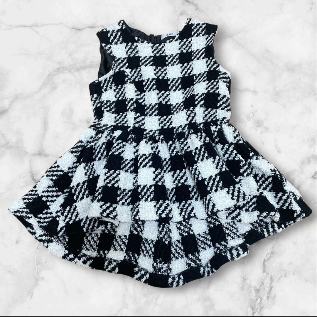 T ！sheller シェリエ　ツイード　ペプラムトップス チェック sheller】チェック ツイード ペプラムトップス トップス 秋服 シェリエ