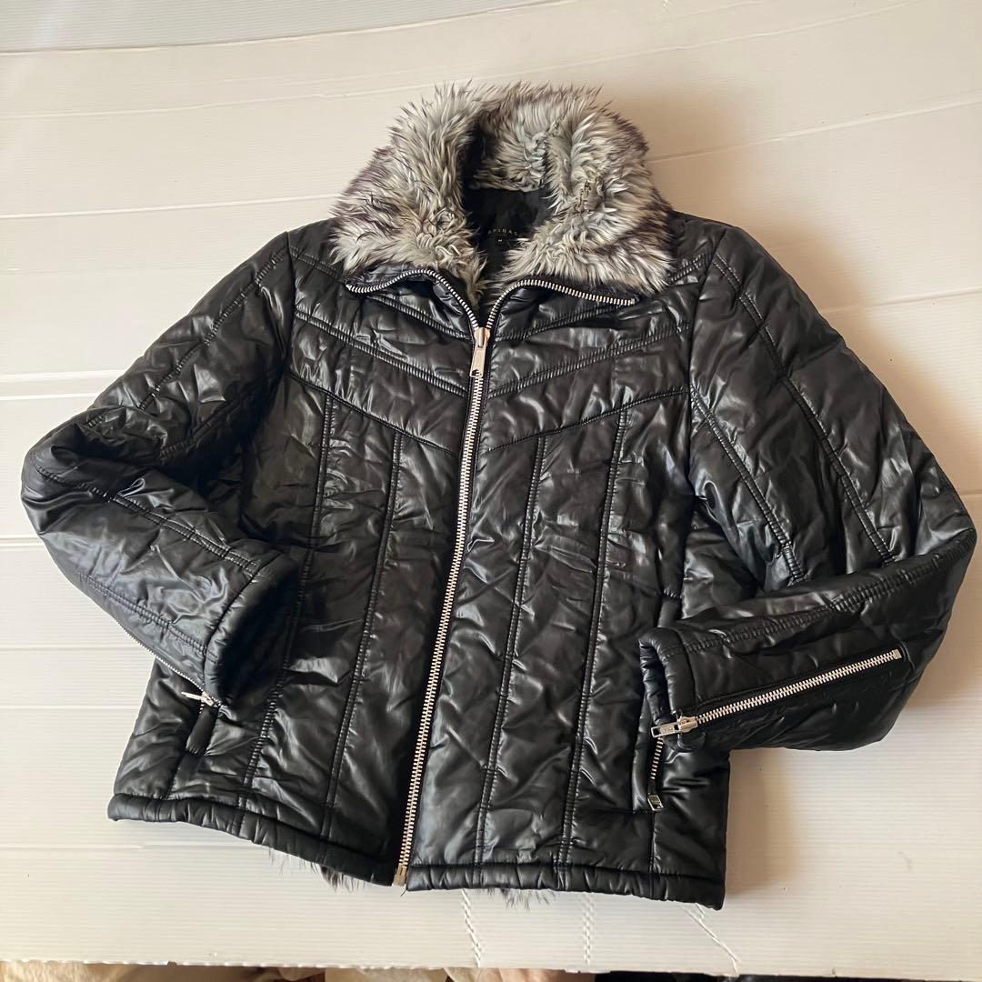 00s archive ファー光沢ライダースジャケット平成ギャル男ギミックy2k