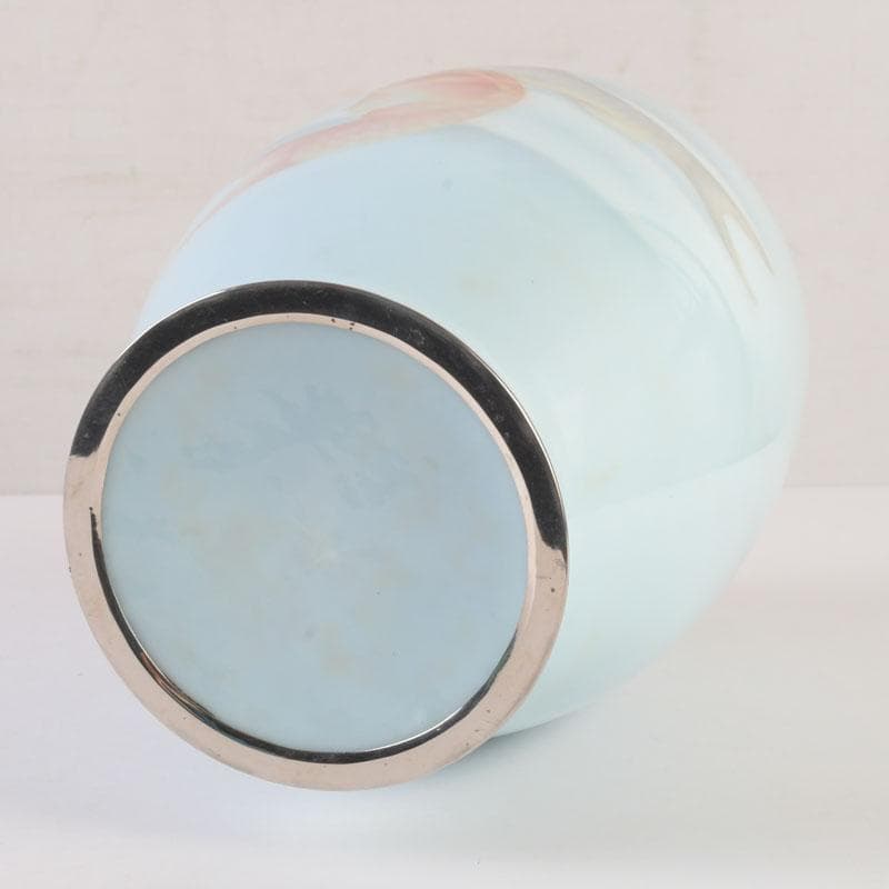 七宝焼 水色釉 双魚文 花瓶 V 9884 - メルカリ