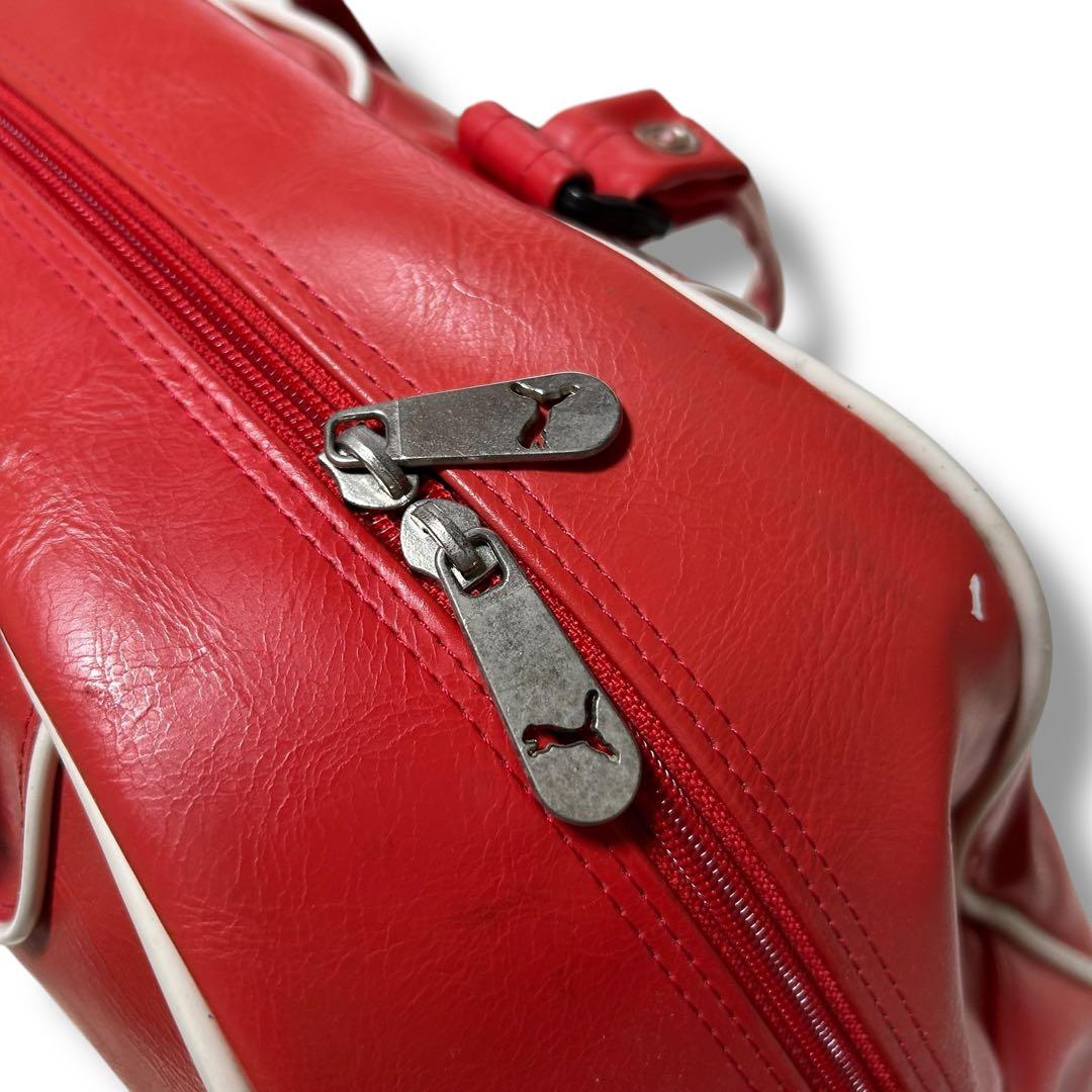 プーマ ボストンバッグ レッド ビッグロゴ 昭和レトロ