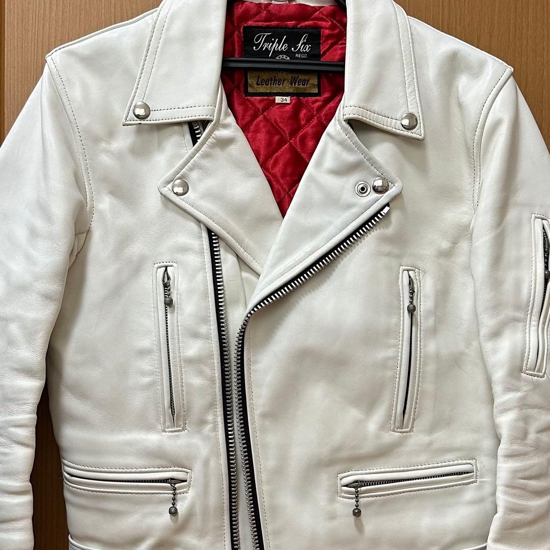 666 トリプルシックス　ライダースジャケット　レザー　34 666 ダブルライダースジャケット 34 トリプルシックス ルイスレザー