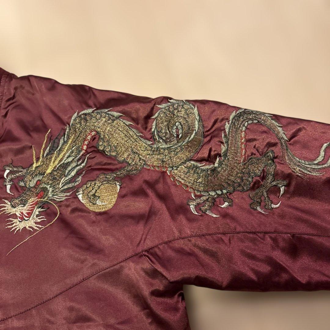 used☆星姫☆スカジャン☆エンジ色☆フリーサイズ☆日本製の通販はau