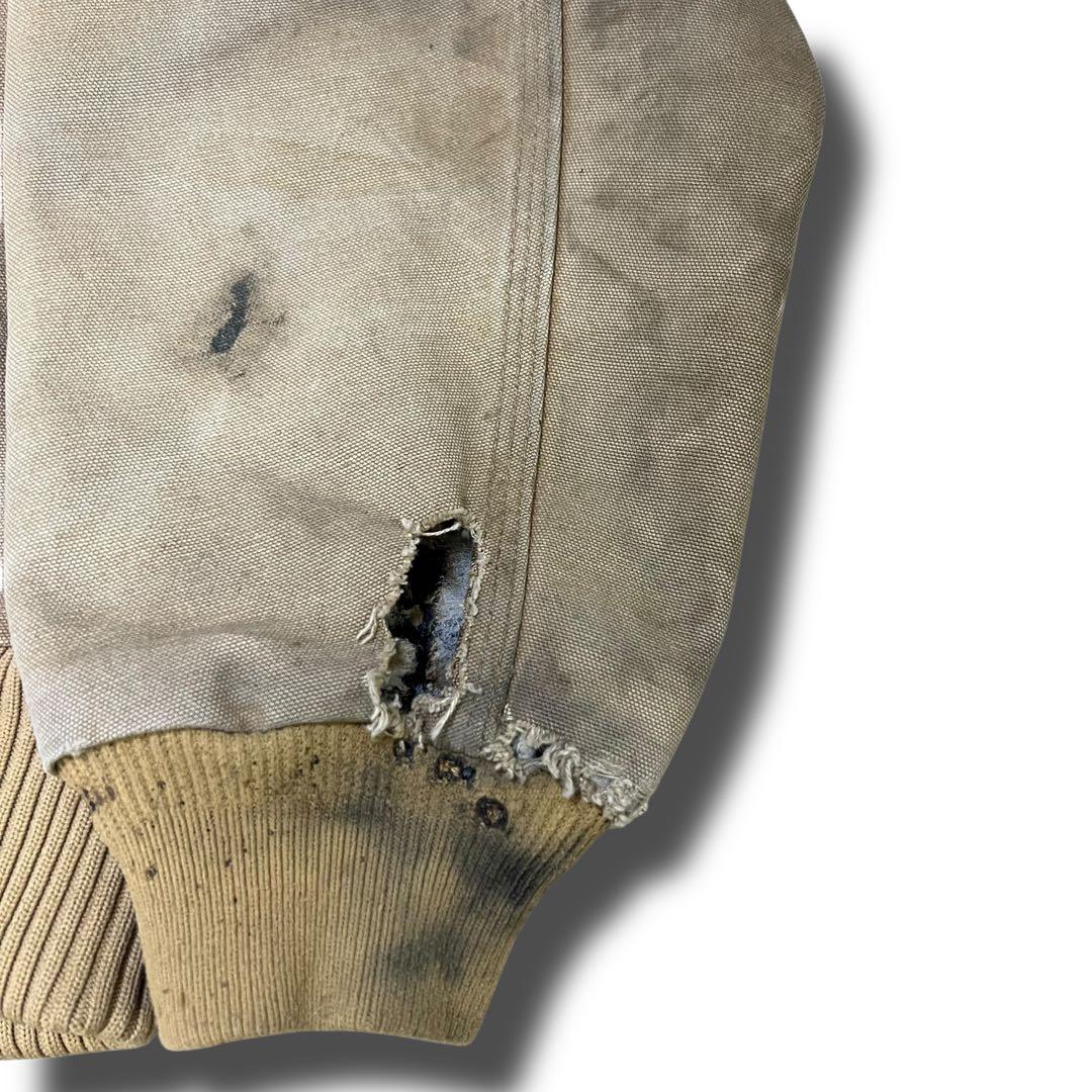 90s Carhartt カーハート ダックアクティブジャケット ベージュ ボロ