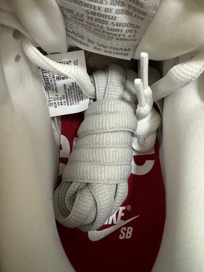 Supreme × Nike SB Dunk Low 26.5cm シルバー