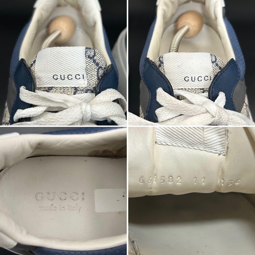 極美品】グッチ ローカットスニーカー GG柄 厚底 メンズ PVC グレー