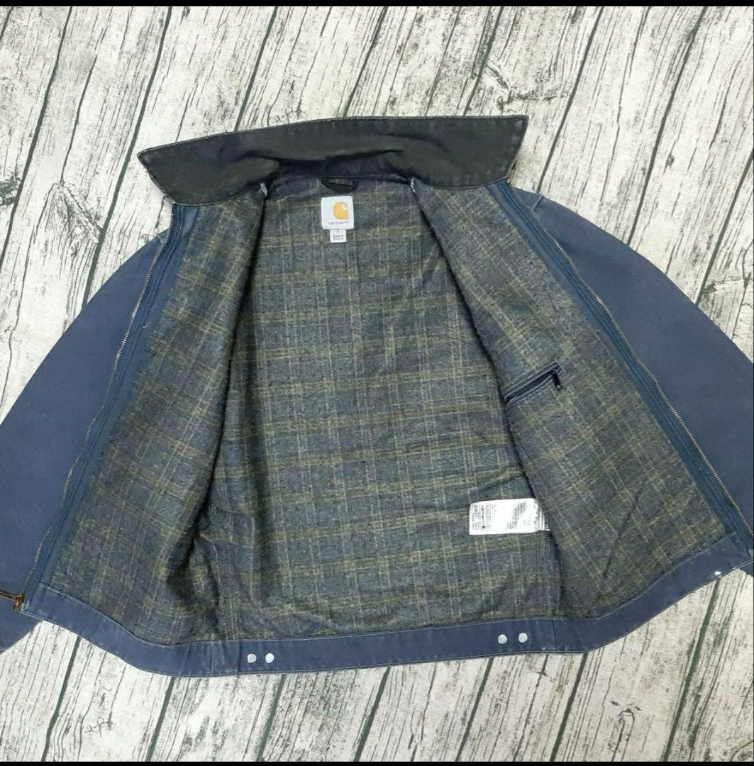 レアカラー!! ディープブルー Carhartt デトロイトジャケット J97