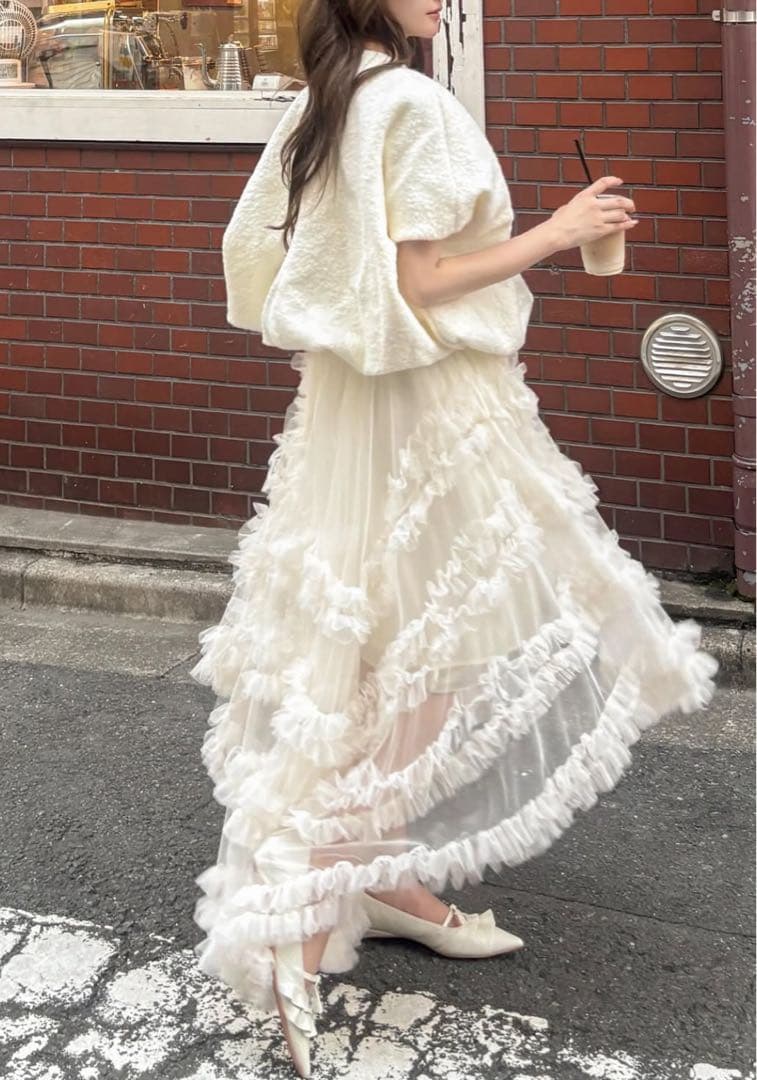 POMIII PARTGE】mermaid frill tulle skirt - メルカリ