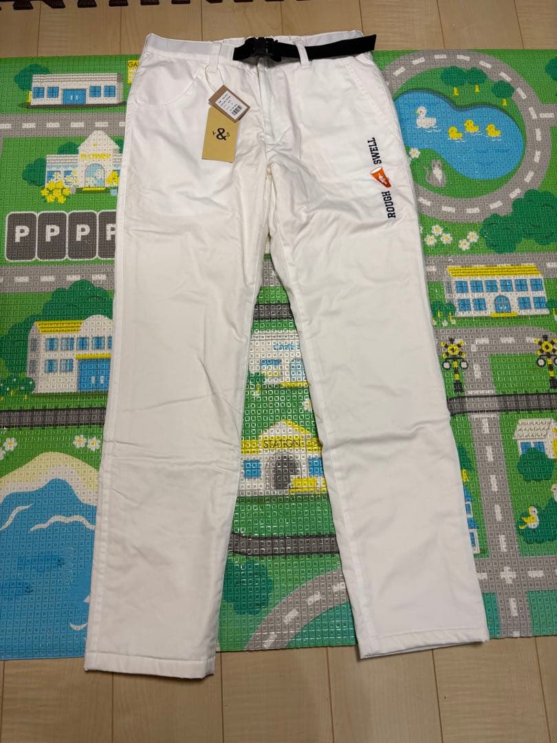 ROUGH & SWELL ゴルフパンツ Mホワイト rough&swell［ラフアンドスウェル］JEFFERSON/裏マイクロフリース