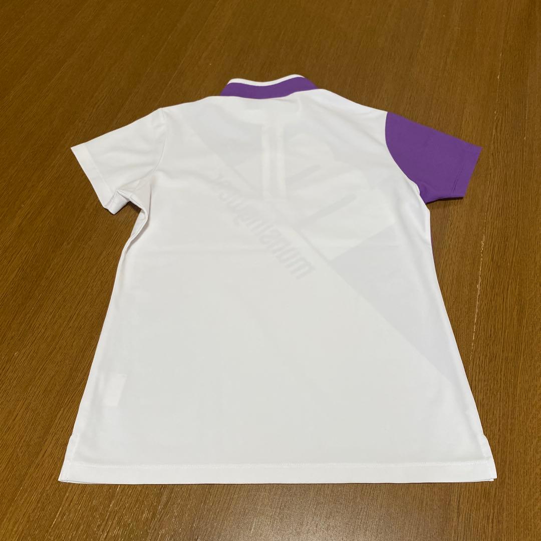 マンシングウェア ゴルフ エンボイ モックネック 白 紫 レディースL