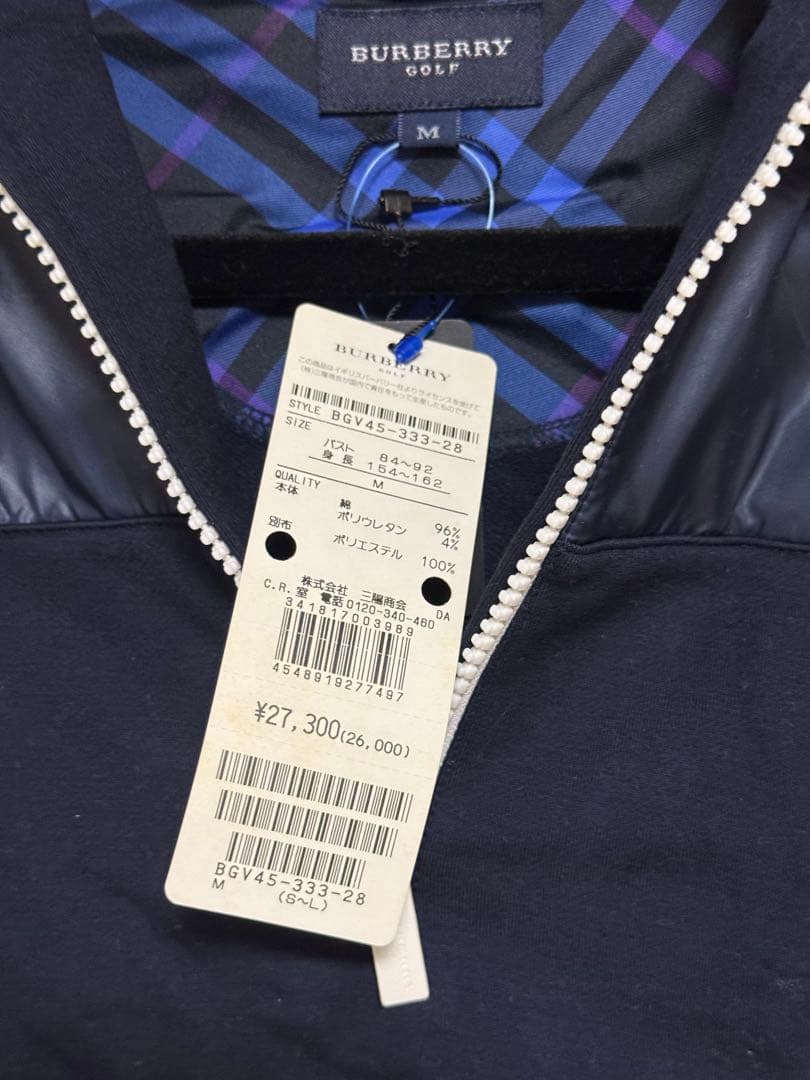 新品タグ付き】 Burberry golf パーカー/ネイビー - メルカリ