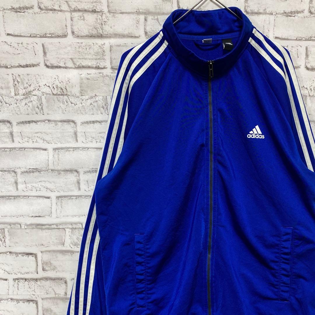 アディダス ジャージ トラックジャケット ブルーL22 - メルカリ