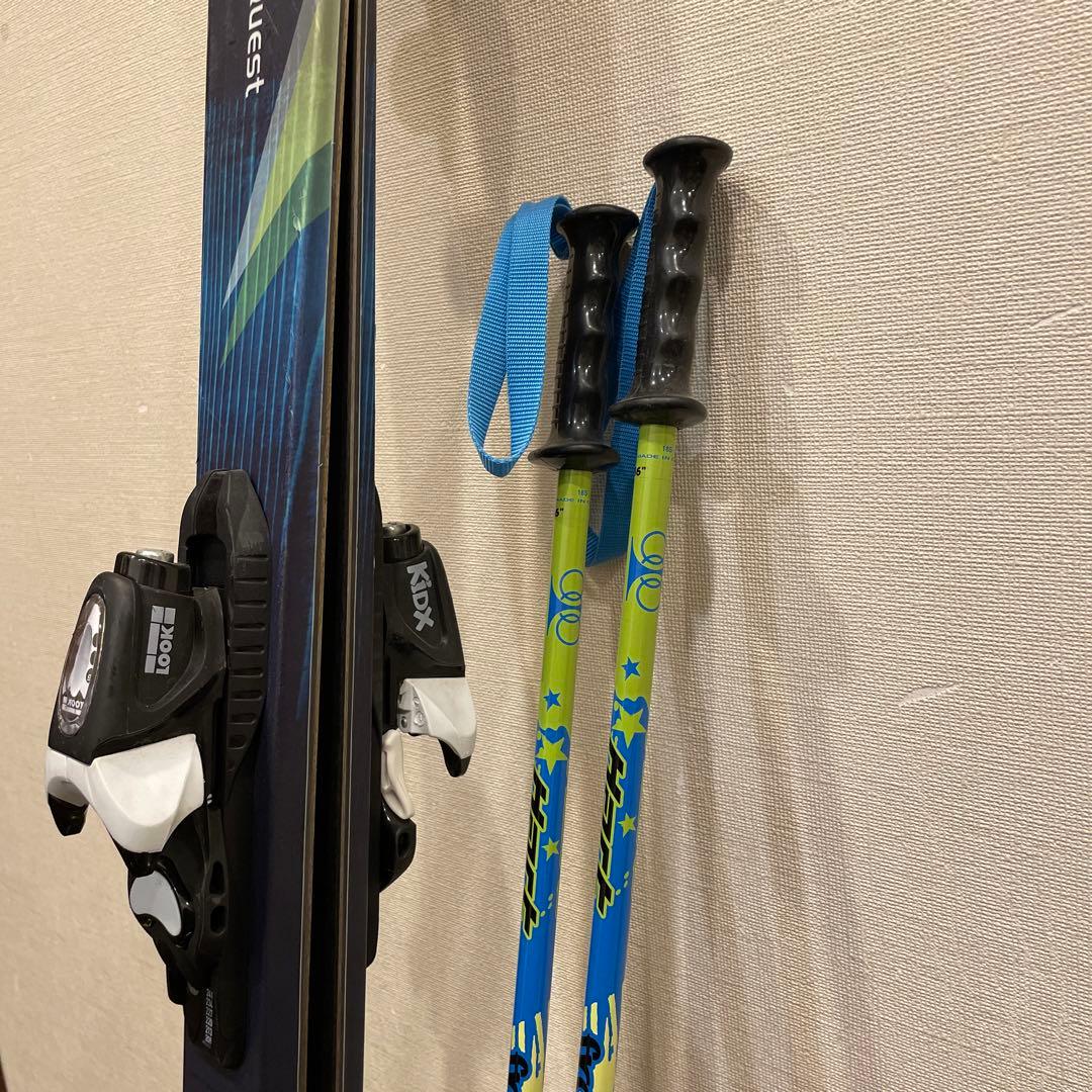 ジュニアスキー4点セット 板128cm 靴 21cm ストック90cm Hart