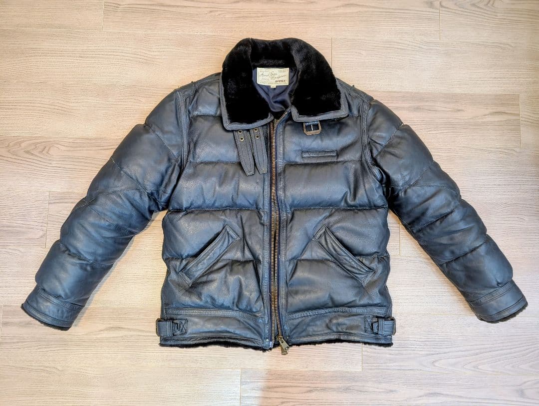 AVIREX B-3 ネイビー ラム レザー ダウンジャケット 2XL AVIREX（アヴィレックス） レザー ダウンジャケット B-3 レザー