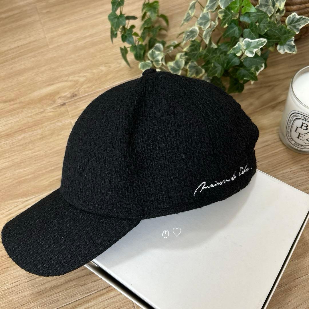 Maison de Dolce. メゾンドドルチェ ツイードキャップ ブラックF