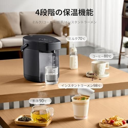 COMFEE' 電気ポット 電動お湯ポット 2.2L マイコン 保温温_corg