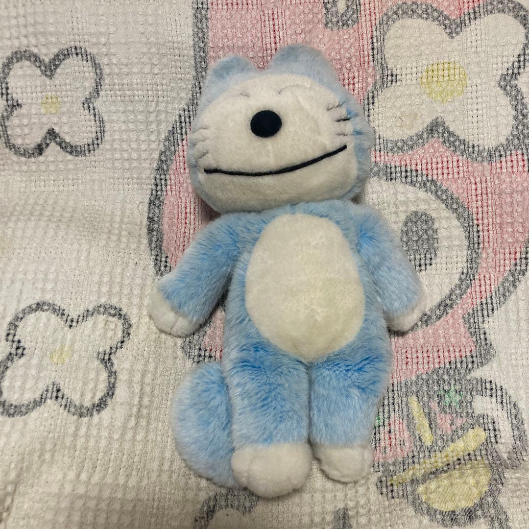 セキグチ　11ぴきのねこ　ぬいぐるみ　中古品　ブルー　毛足の長いタイプ