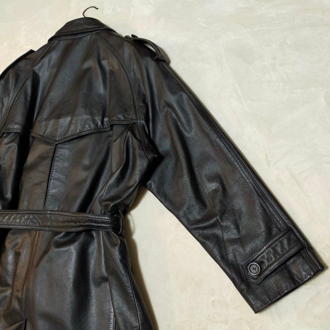 オールレザー スーパーロングトレンチコート 本革 L〜XL程度