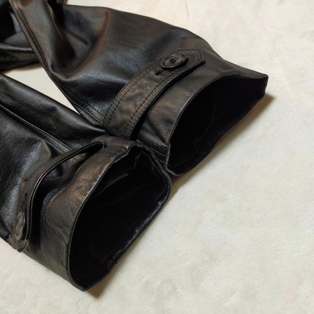 オールレザー スーパーロングトレンチコート 本革 L〜XL程度