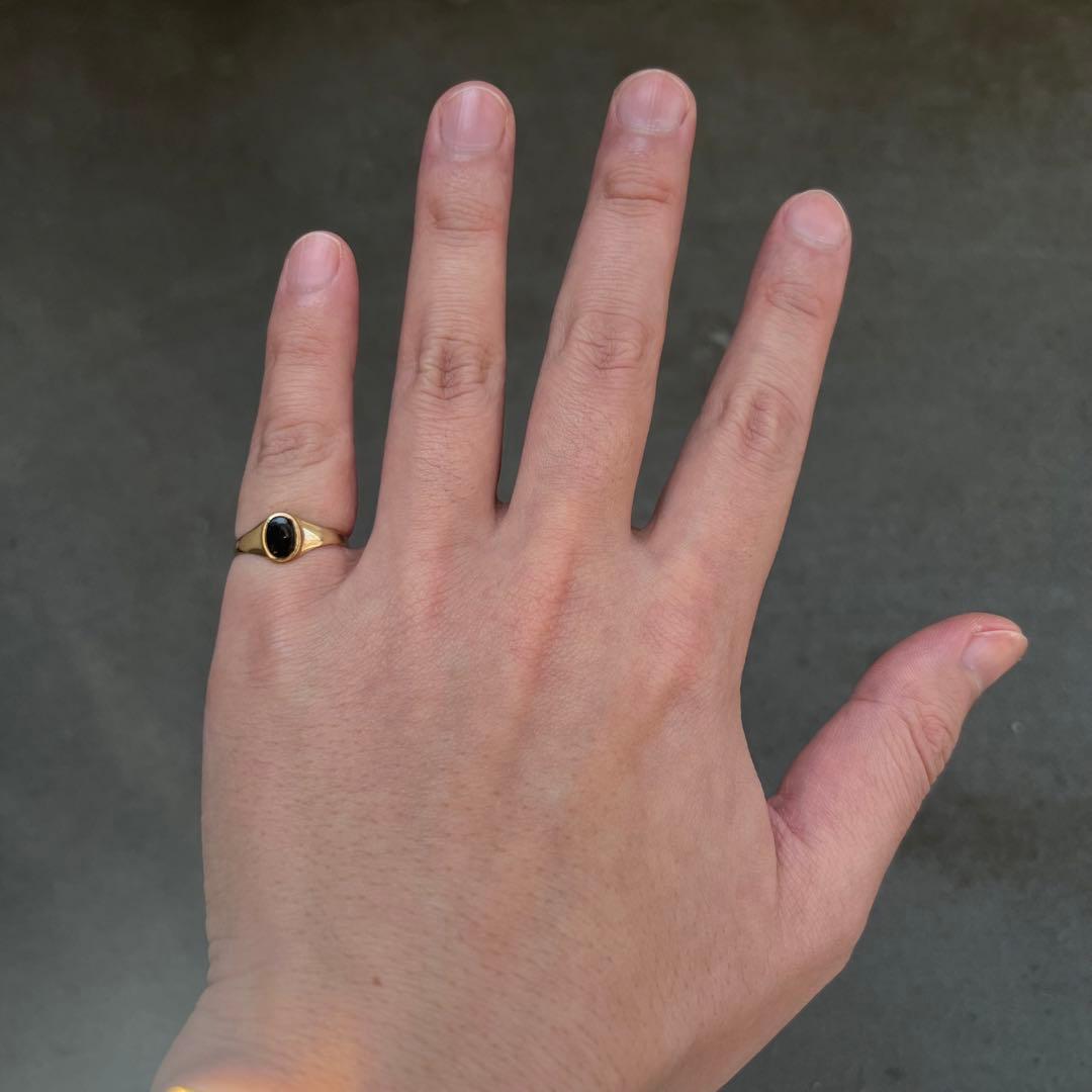 英国ヴィンテージ】 シグネットリング 9K オニキス 1981年 - メルカリ