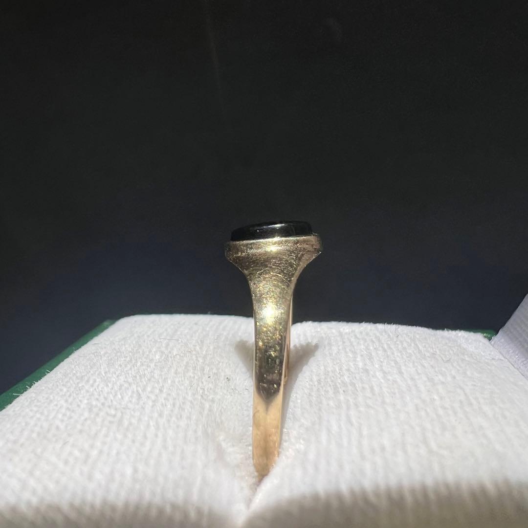 英国ヴィンテージ】 シグネットリング 9K オニキス 1981年 - メルカリ