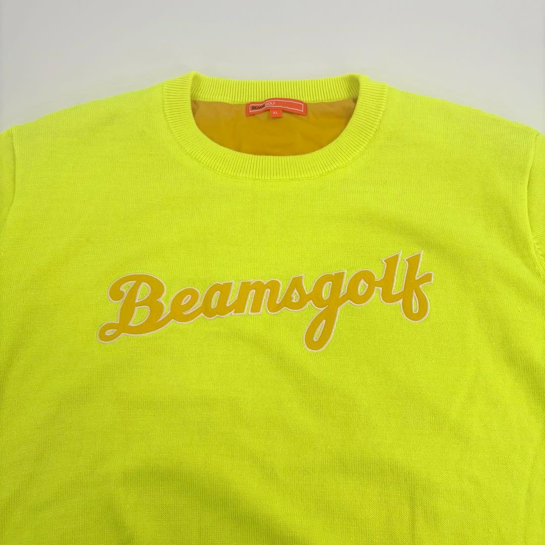 美品 BEAMS GOLF ニットジャケット XL ネオンカラー 735 防寒