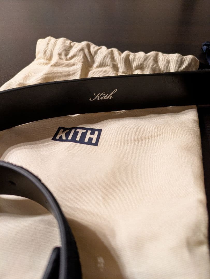 小物 KITH Monogram Suede Leather Belt \"BLACK\"
