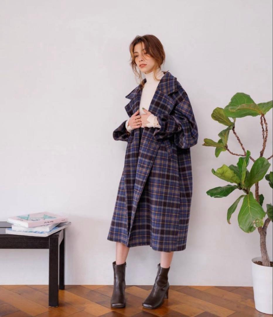 ナップタイム　naptime. Nissy 西島隆弘　コート　チェック　ブルー