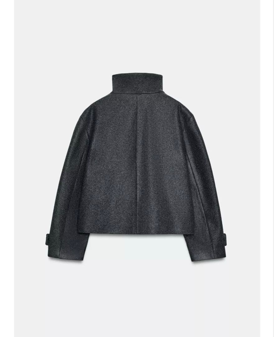 完売品⭐︎ZARA ハイネックショートコート XS グレーマール - メルカリ