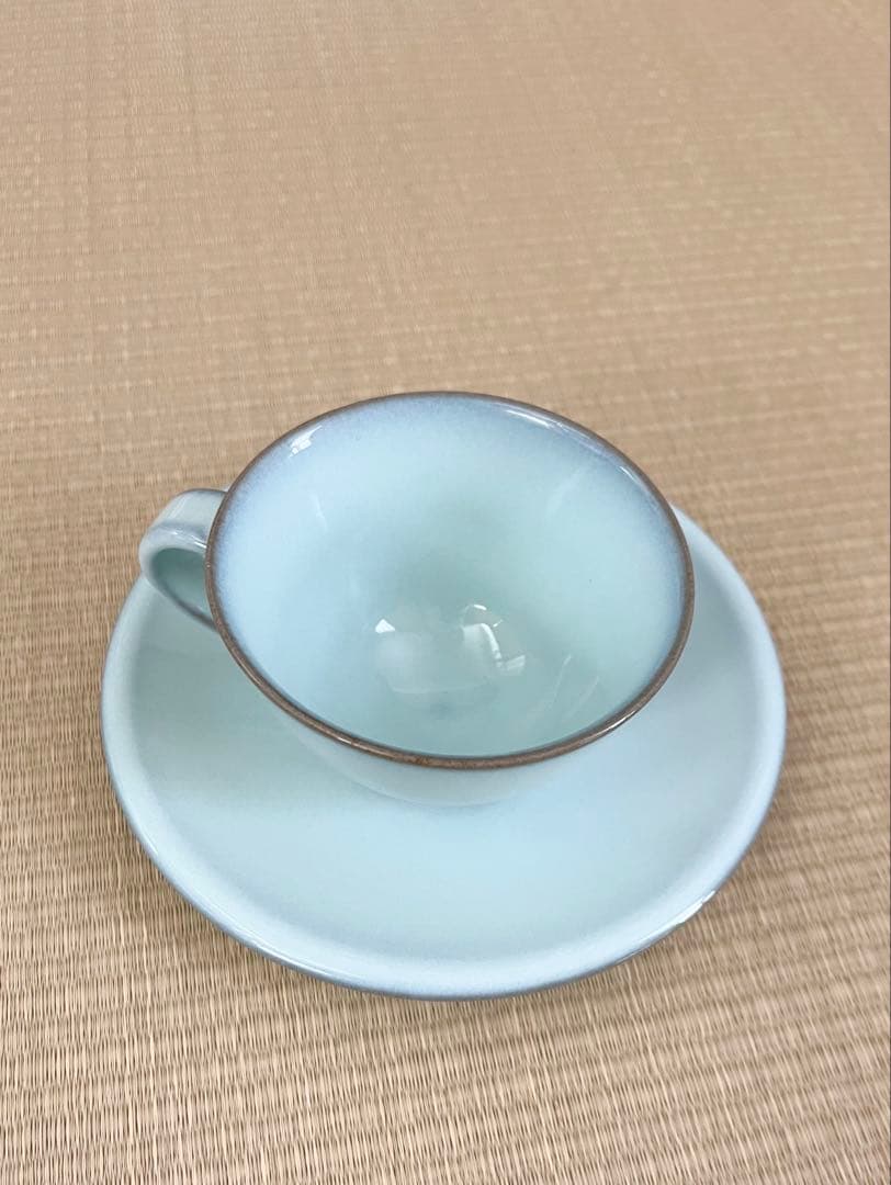 未使用】小石原焼 人間国宝 福島善三 中野月白瓷 カップ&ソーサー