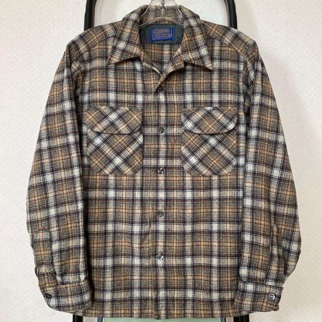 70s Pendleton ペンドルトン ボードシャツ オープンカラー ウール
