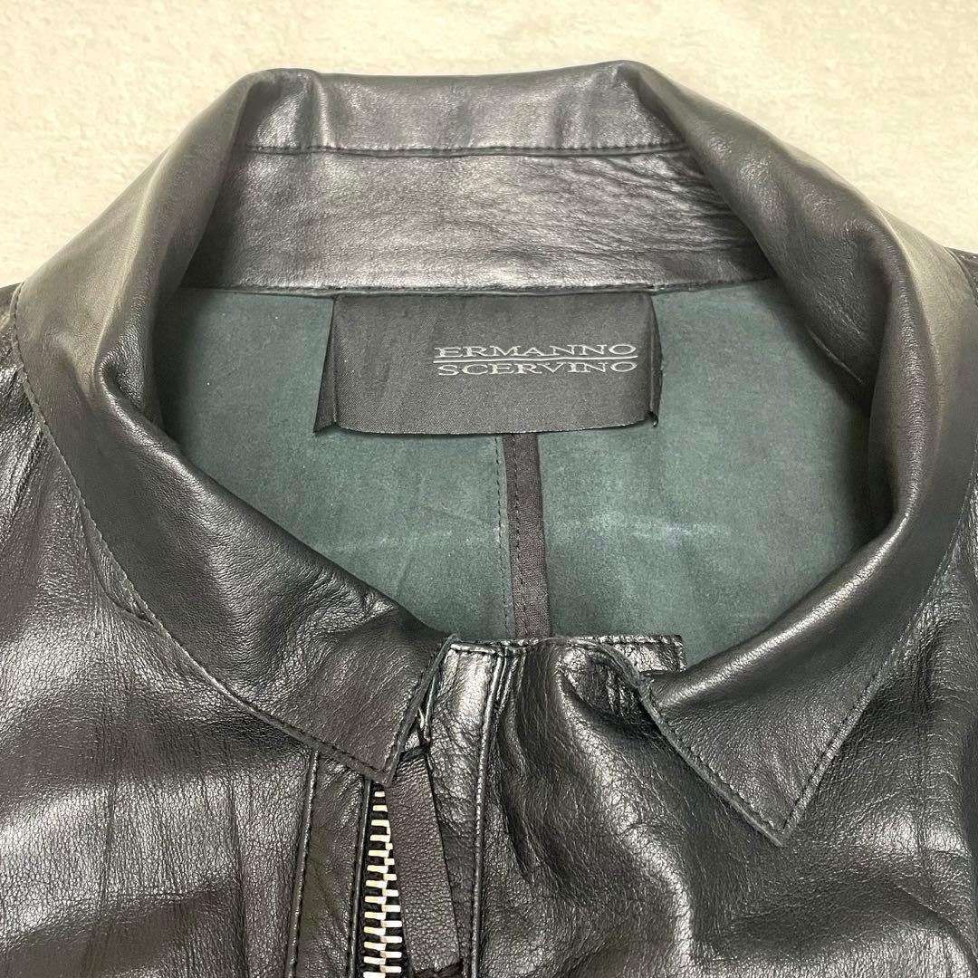 ERMANNO SCERVINO レザージャケット 50 L 黒 本革 - メルカリ
