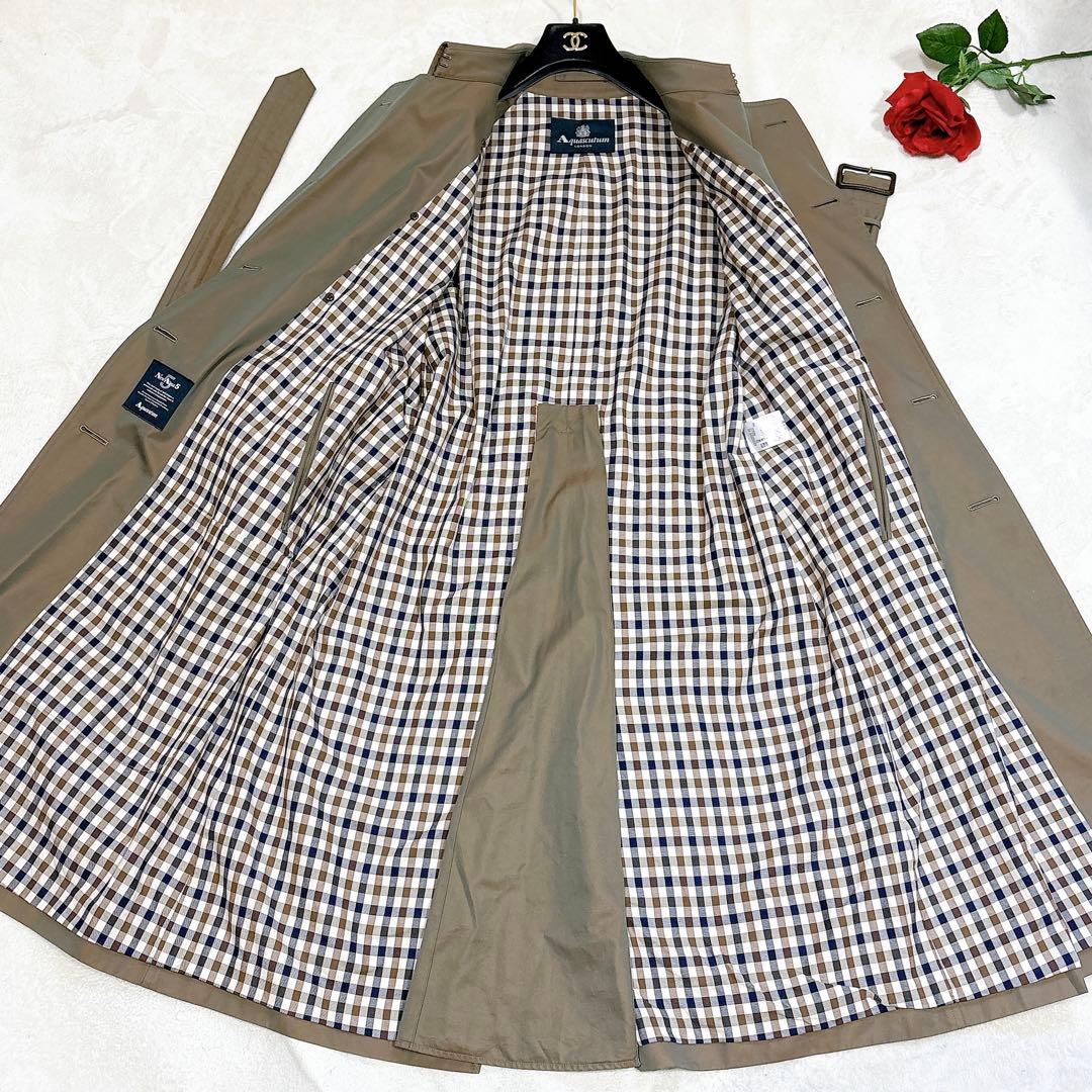 新品同様✨ アクアスキュータム トレンチコート 玉虫色 メンズ ロング