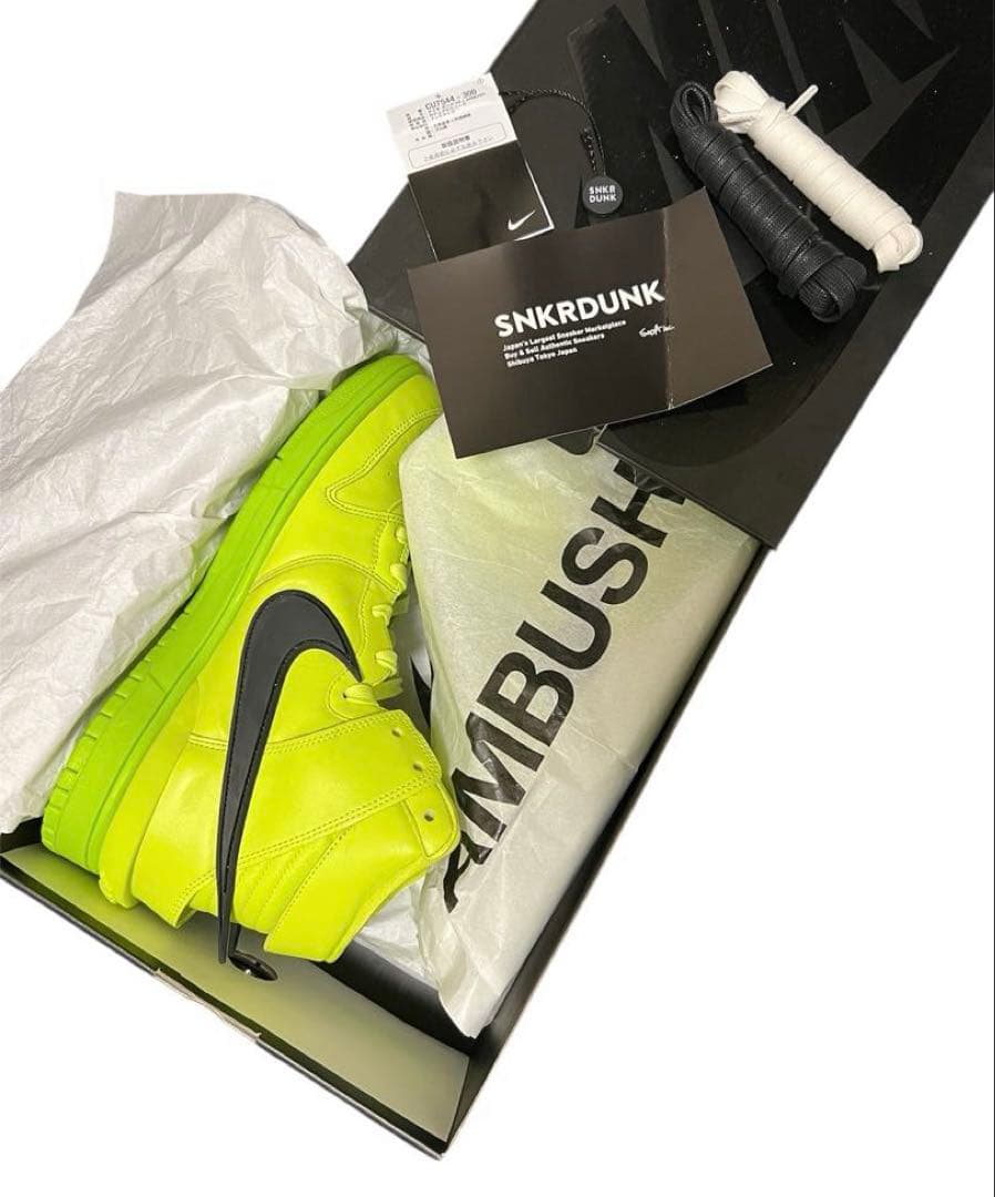 靴 AMBUSH NIKE DUNK HIGH \"FLASH LIME\"27.5cm