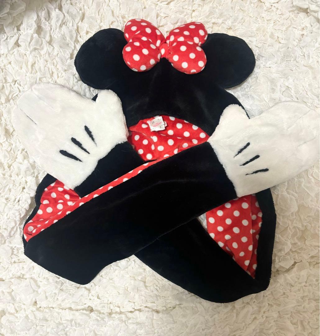 ディズニー ミニーマフラーキャップ - メルカリ