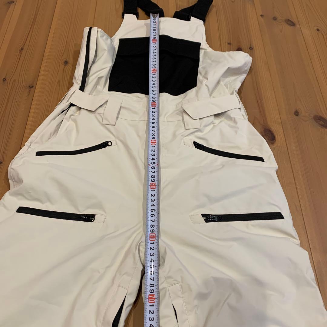 白 スキーウェア スノーボードウェア つなぎ サロペット ホワイト M