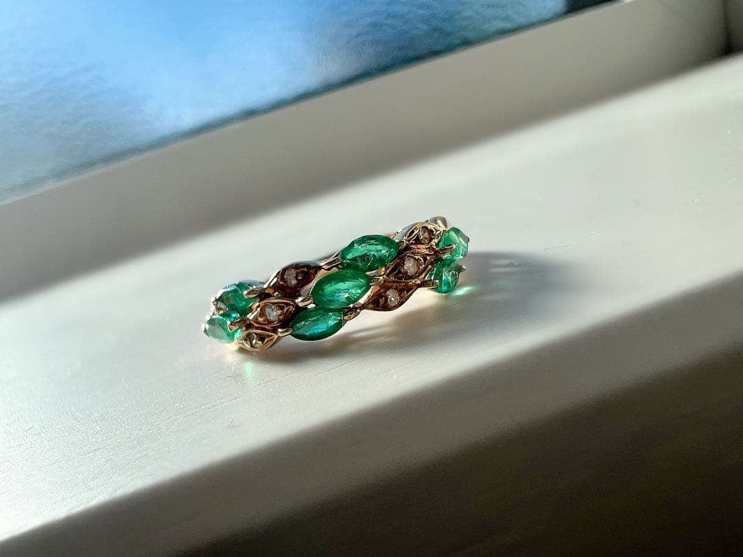 k18YG エメラルド　0.54ct リング