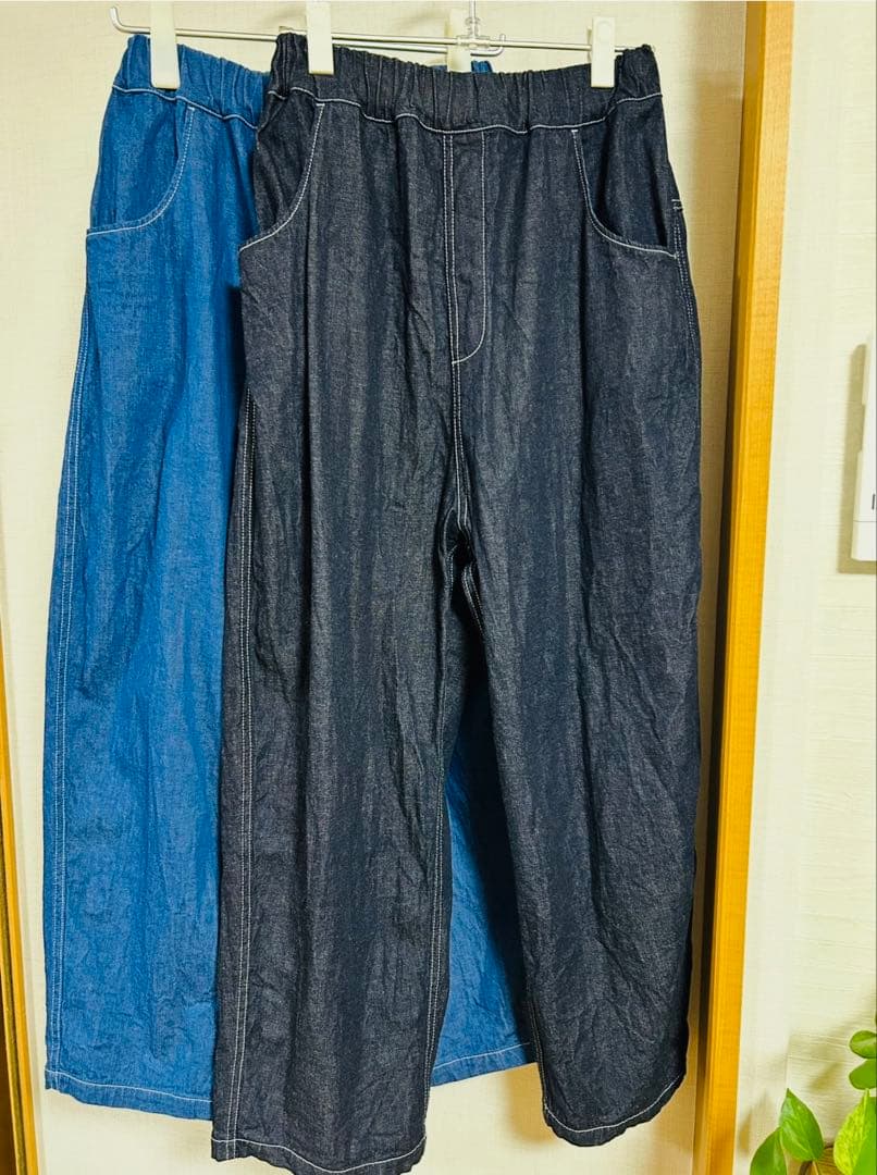 NARU(ナル)スマート見えデニム 美品 インディゴ2点おまとめ - メルカリ