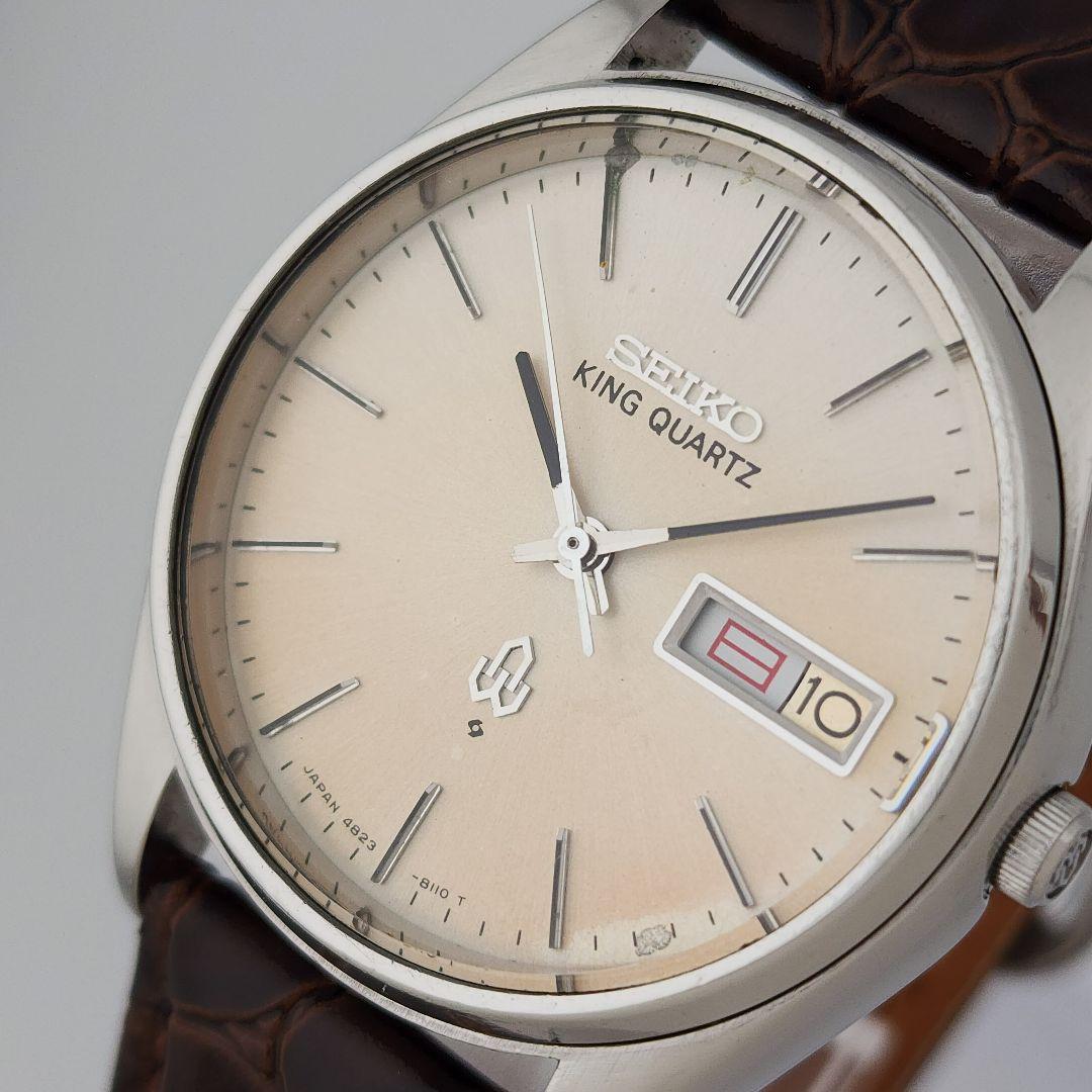 ​高級機電池交換済セイコー キングクォーツ 4823-8110 新品レザーベルト Yahoo!オークション -「king quartz 4823-8110」の落札相場・落札価格