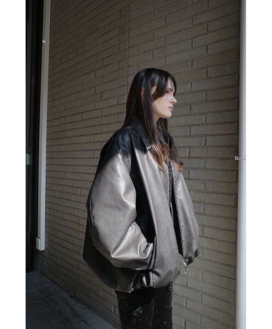 CLANE レザーバルーンジャケット 1