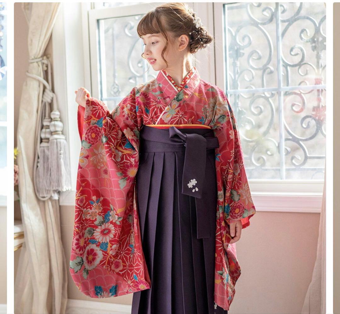 キャサリンコテージ 袴セット 120㎝ 紅桃着物×本紫袴［pk］ - メルカリ