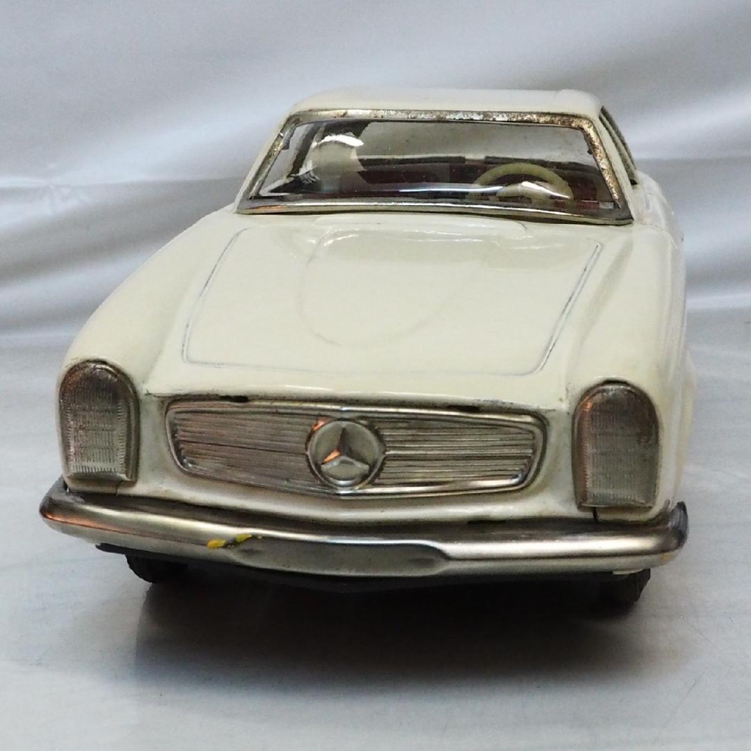 旭玩具【メルセデス ベンツ230SL白ホワイト】ブリキtin toy car箱無