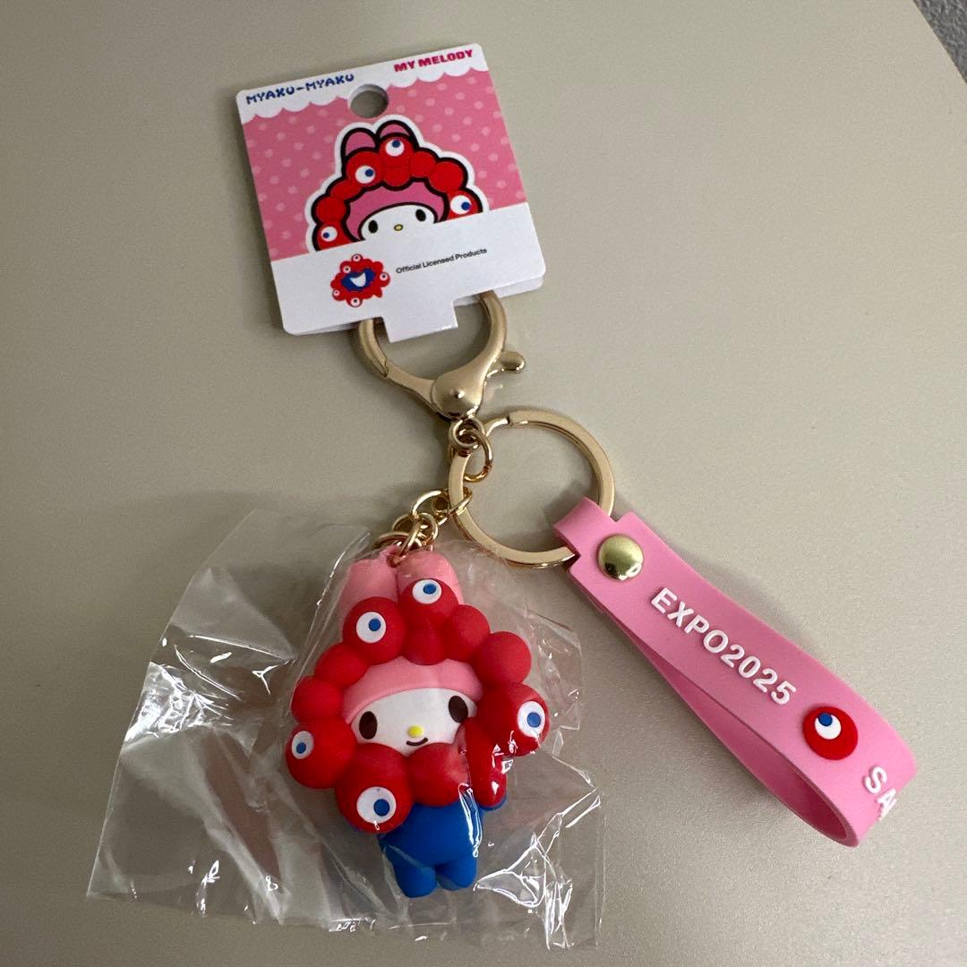 タグ付き新品【万博】サンリオ ミャクミャクキーホルダー マイメロ