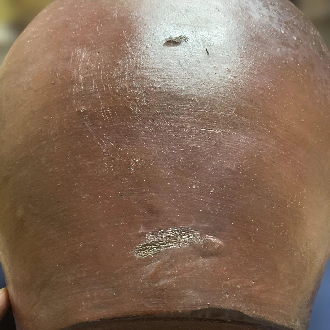 江戸時代　常滑焼壺　花器￼高27.5×径27.5×口17.5×底￼14.5cm