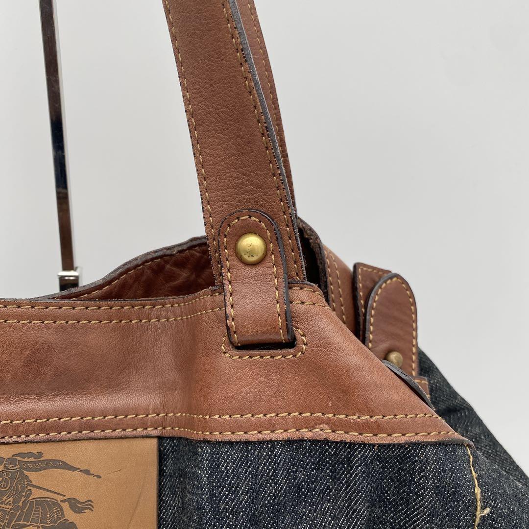 希少✨バーバリーブルーレーベル デニム トートバッグ ホースロゴ A4