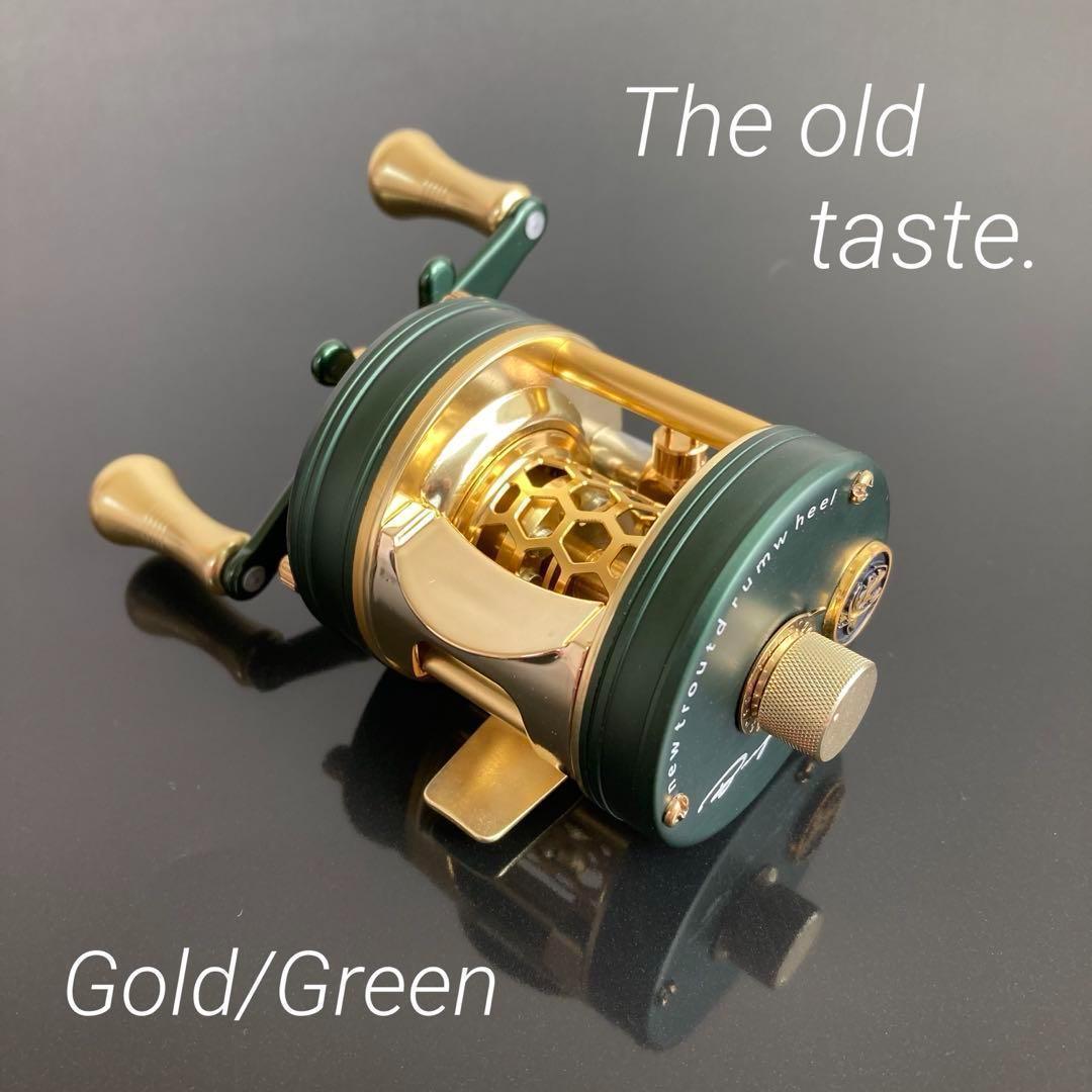 新品】渓流ベイトリール 丸型リール トラウト用 ゴールド／グリーン