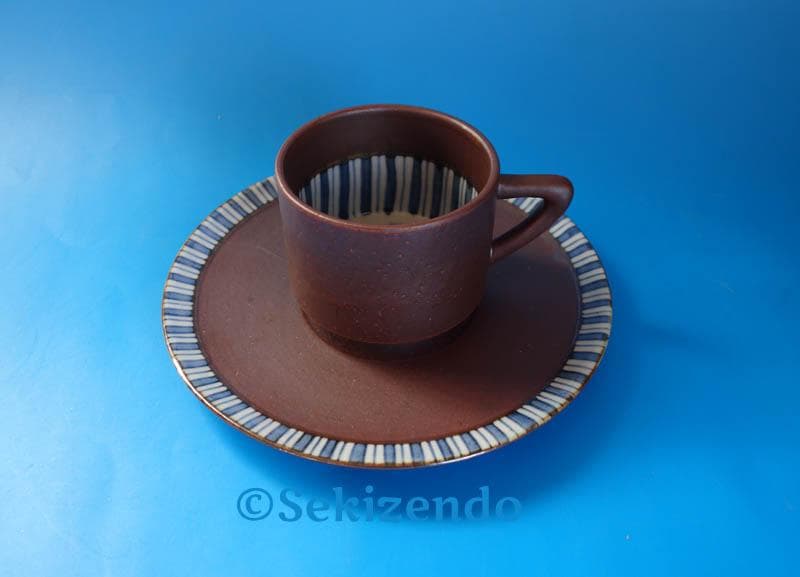 九谷焼 松本佐一 芙蓉図 ペア 珈琲揃 共箱 カップ&ソーサー 2492