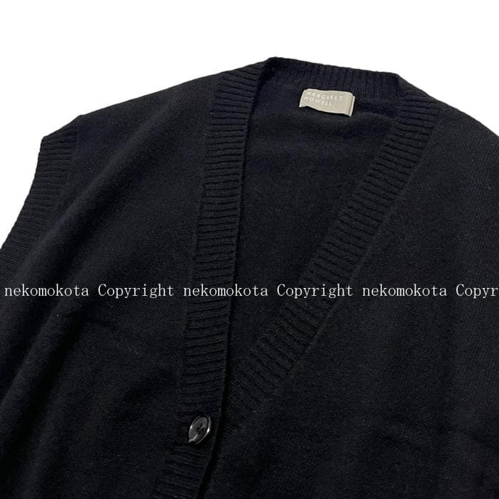 マーガレットハウエル カシミヤ ニット ベスト 2 黒 ブラック