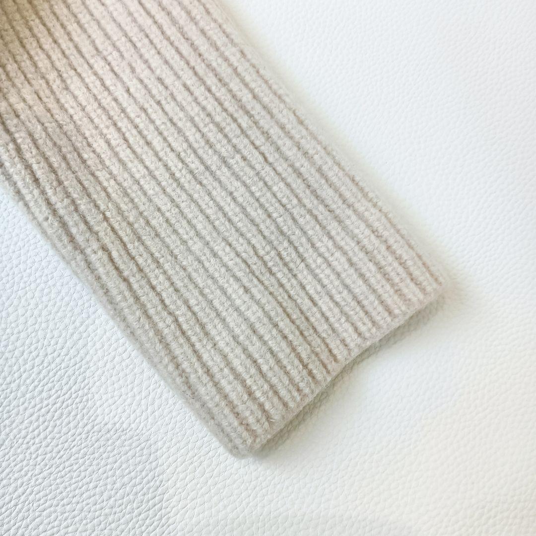 美品✨《NKNIT》ンニット ハーフジップニット リブ スタンドカラー ウールc