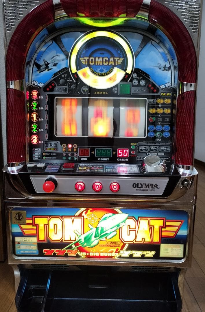 【パチスロ実機】オリンピア★トムキャット【オートプレイ付不要機付】４号機